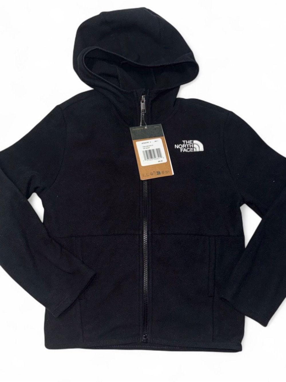The North Face Kids Black Full-Zip Hooded Fleece Jacket